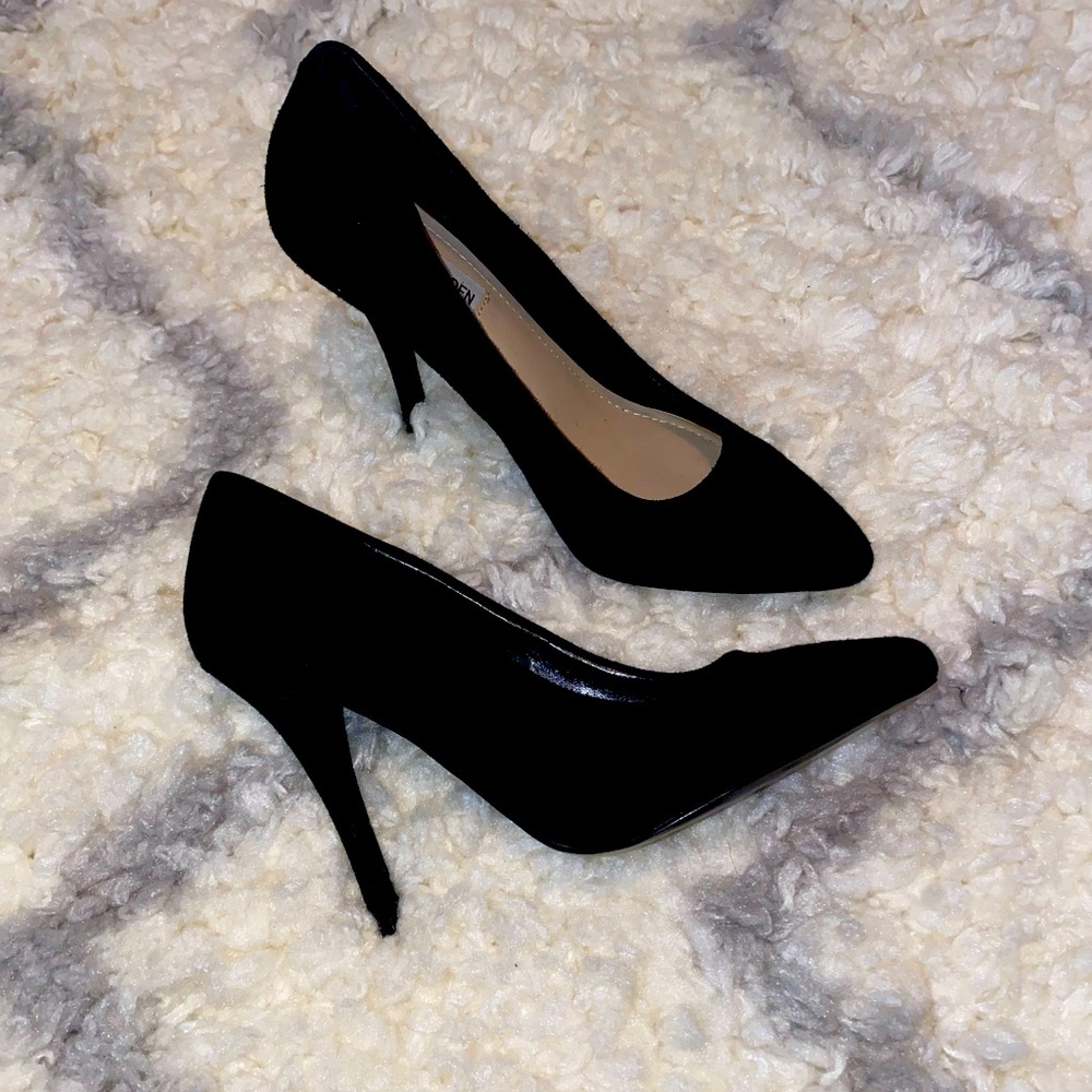 STEVE MADDEN - Suede Pumps, Black, Size 8.5 US